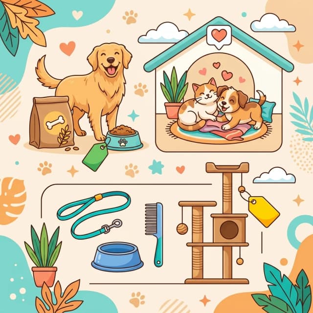 Pet Marketplace Offers Illustration